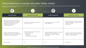 Critical Features To Evaluate And Select AIOps Vendor Introduction To AIOps IT