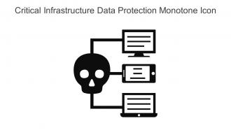 Critical Infrastructure Data Protection Monotone Icon In Powerpoint Pptx Png And Editable Eps Format