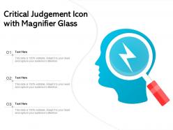 Critical judgement icon with magnifier glass