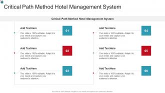Critical Path Method Hotel Management System In Powerpoint And Google Slides Cpb