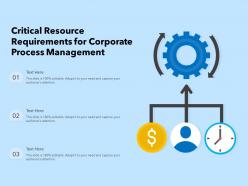 Critical Resource Requirements For Corporate Process Management