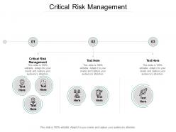 Critical risk management ppt powerpoint presentation model graphics template cpb