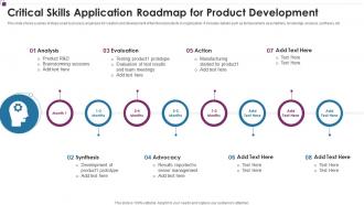 Critical Skills Application Roadmap For Product Development