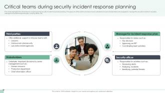 Critical Teams During Security Incident Response Planning