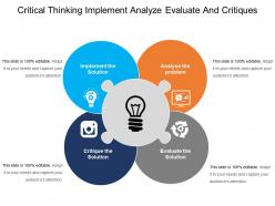 Critical thinking implement analyze evaluate and critiques
