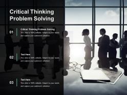 Critical thinking problem solving ppt powerpoint presentation summary show cpb