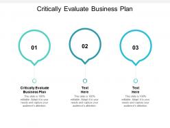Critically evaluate business plan ppt powerpoint presentation model deck cpb
