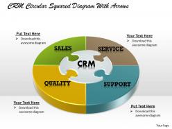 Crm circular squared powerpoint template slide