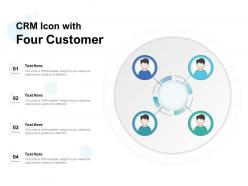 Crm icon with four customer