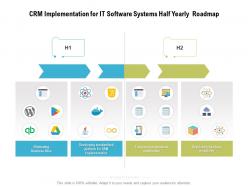 Crm implementation for it software systems half yearly roadmap