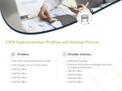 Crm implementation problem and solution process ppt powerpoint elements