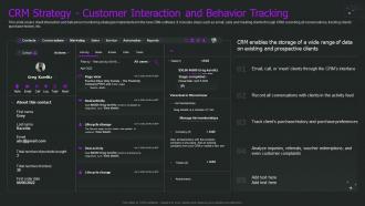 Crm Implementation Process Crm Strategy Customer Interaction And Behavior Tracking