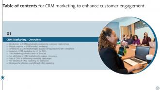 CRM Marketing To Enhance Customer Engagement Table Of Contents MKT SS V