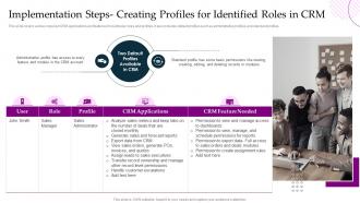 Crm Platform Implementation Plan Implementation Steps Creating Profiles For Identified Roles In Crm