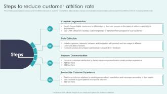 CRM Platforms To Optimize Customer Steps To Reduce Customer Attrition Rate Ppt Ideas Smartart