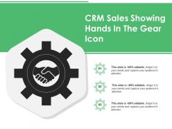 Crm Sales Showing Hands In The Gear Icon