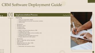 Crm Software Deployment Guide Table Of Contents Ppt Slides Infographic Template