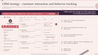Crm Strategy Customer Interaction And Behavior Tracking Customer Relationship Management System