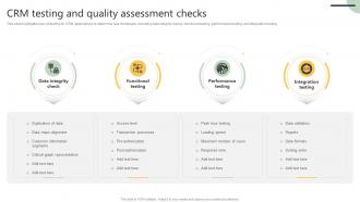 CRM Testing And Quality Customer Relationship Management Software Deployment SA SS