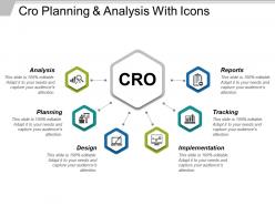 Cro planning and analysis with icons