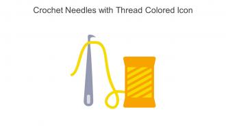 Crochet Needles With Thread Colored Icon In Powerpoint Pptx Png And Editable Eps Format