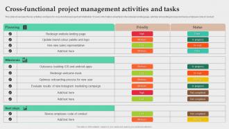Cross-Functional Project Management Activities And Tasks