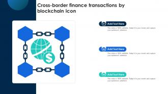 Cross Border Finance Transactions By Blockchain Icon