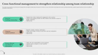 Cross Functional Management To Strengthen Relationship Among Team Relationship