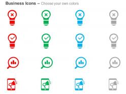 Cross right bulb bar graph awareness ppt icons graphic