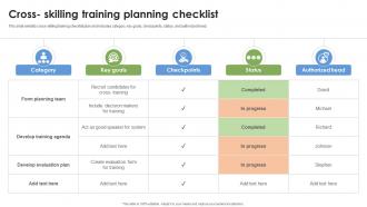 Cross Skilling Training Planning Checklist