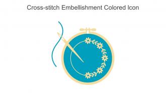 Cross Stitch Embellishment Colored Icon In Powerpoint Pptx Png And Editable Eps Format