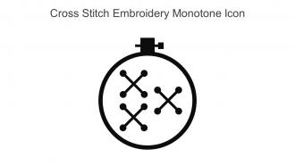 Cross Stitch Embroidery Monotone Icon In Powerpoint Pptx Png And Editable Eps Format