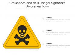 Crossbones and skull danger signboard awareness icon