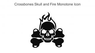 Crossbones Skull And Fire Monotone Icon In Powerpoint Pptx Png And Editable Eps Format