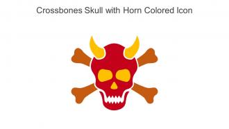 Crossbones Skull With Horn Colored Icon In Powerpoint Pptx Png And Editable Eps Format