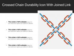 Crossed chain durability icon with joined link