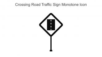 Crossing Road Traffic Sign Monotone Icon In Powerpoint Pptx Png And Editable Eps Format
