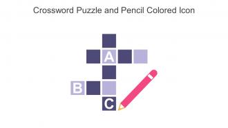 Crossword Puzzle And Pencil Colored Icon In Powerpoint Pptx Png And Editable Eps Format