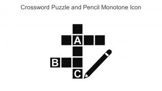 Crossword Puzzle And Pencil Monotone Icon In Powerpoint Pptx Png And Editable Eps Format