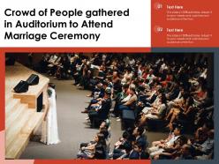 Crowd of people gathered in auditorium to attend marriage ceremony