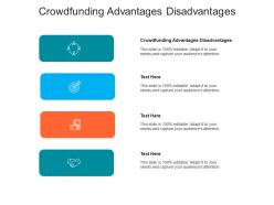 Crowdfunding advantages disadvantages ppt powerpoint presentation inspiration background image cpb
