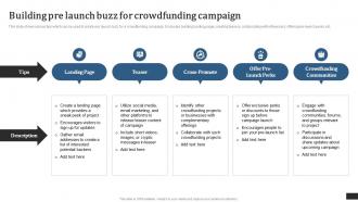 Crowdfunding Campaigns To Raise Funds Building Pre Launch Buzz For Crowdfunding Campaign Fin SS