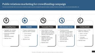 Crowdfunding Campaigns To Raise Funds Public Relations Marketing For Crowdfunding Fin SS