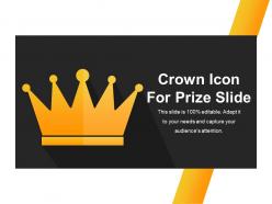 Crown Icon For Prize Slide Ppt Example File