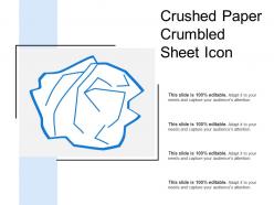 Crushed paper crumbled sheet icon