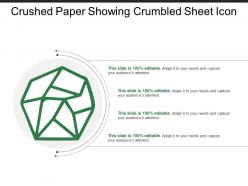 Crushed paper showing crumbled sheet icon