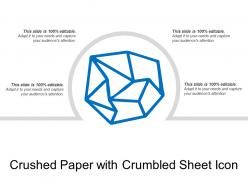 Crushed paper with crumbled sheet icon