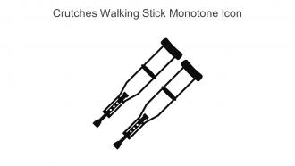 Crutches Walking Stick Monotone Icon In Powerpoint Pptx Png And Editable Eps Format