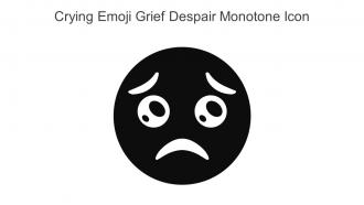 Crying Emoji Grief Despair Monotone Icon In Powerpoint Pptx Png And Editable Eps Format