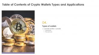 Crypto Wallets Types And Applications Powerpoint Presentation Slides Visual Customizable